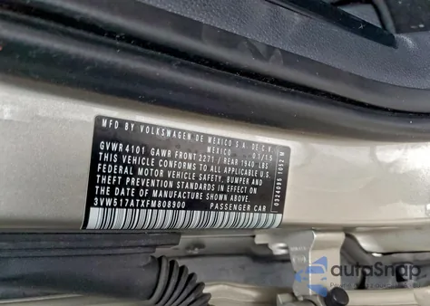 2015 Volkswagen Beetle 1.8T from USA, damaged, VIN 3VW517ATXFM808900